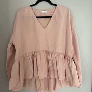 Zara Peplum Long Sleeve Blouse